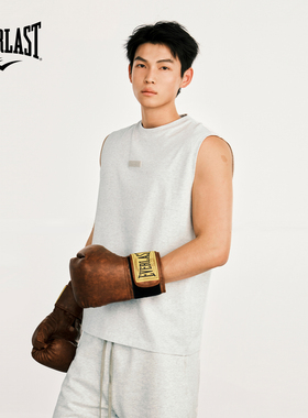 美国EVERLAST拳击休闲运动背心美式oversize健身训练纯棉无袖坎肩