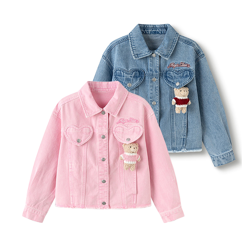 巴拉巴拉女童便服秋季经典百搭卡通玩偶造型牛仔外套202325105008