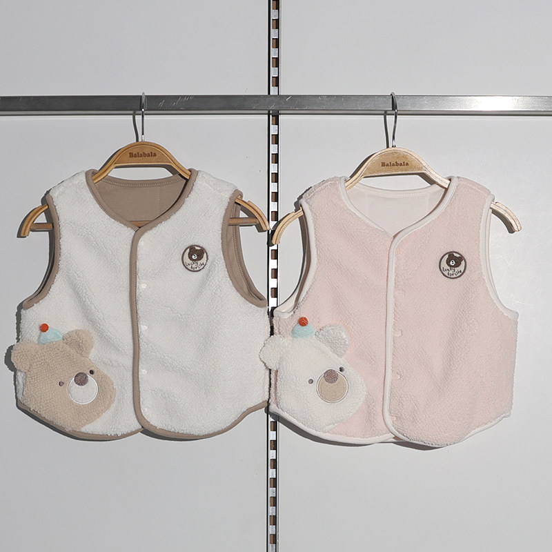 巴拉巴拉童装2025冬装新款男女婴童针织马甲200425101202  两面穿