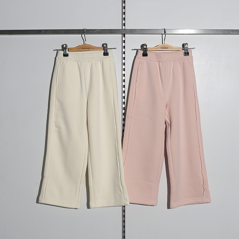 巴拉巴拉童装2025冬装新款女中幼童针织加绒直筒裤202425108015