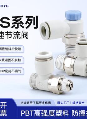 气缸节流阀AS1201F-M5-04SA气动快插接头PTL08-01B调速阀2201F-06