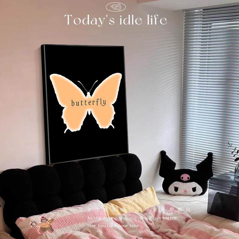 ins风蝴蝶客厅沙发背景墙挂画高级感简约创意卧室床头led灯装饰画,家居饰品,现代装饰画,淘宝优惠券,粉丝福利购,淘宝优惠卷
