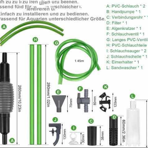 换水器三个吸水头鱼缸洗砂器洗砂器带水管夹绿色管换水器
