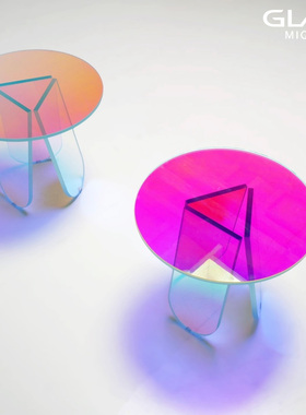 GLAS MIGISA炫彩小茶几客厅边几透明玻璃咖啡桌子小户型现代简约