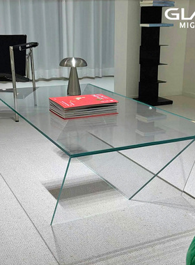 GLAS MIGISA意式极简玻璃茶几客厅矮桌小户型现代简约轻奢高级感