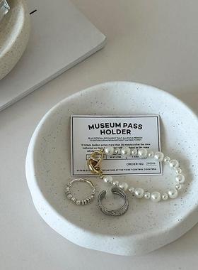 ins陶瓷收纳盘首饰戒指展示盘玄关高级桌面置物盘圆形装饰品摆件