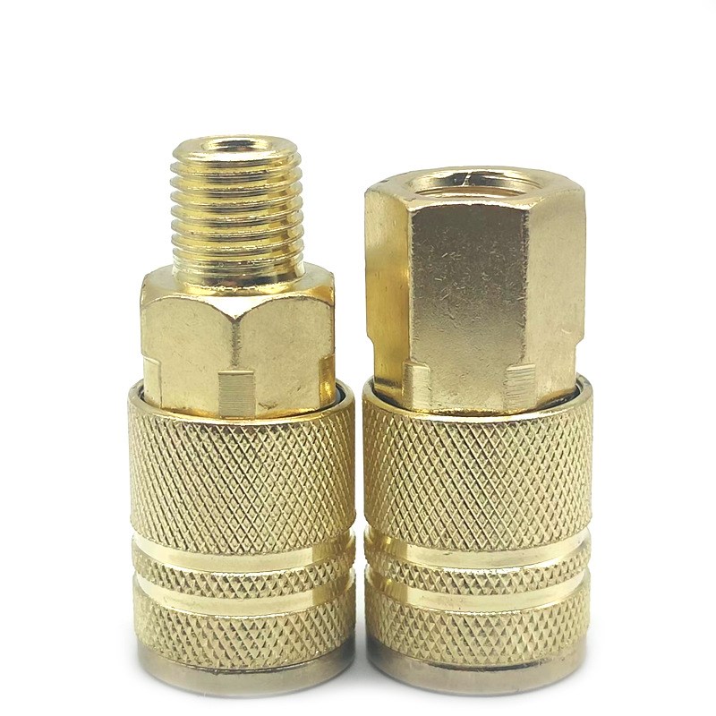 1/4NPT 美式接头14组套 铜快速接头 气管软管接头空压机 气动工具