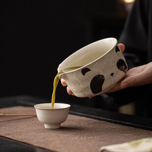 萌宠抹茶八件套柴犬猫咪可爱陶瓷做茶打茶碗茶筅茶刷过滤点茶工具