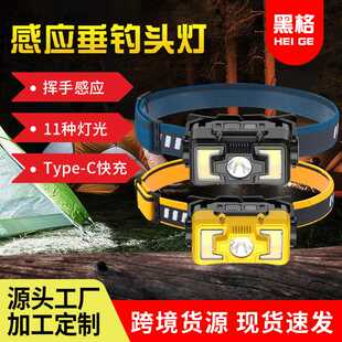 头戴式电筒头灯夜钓远射usb充电头灯户外露营钓鱼矿灯探洞探照灯