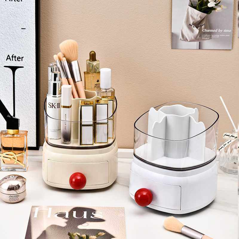 桌面塑料化妆品收纳筒口红置物架多巴胺大容量分格一体收纳盒,收纳整理,化妆刷收纳盒/桶,淘宝优惠券,粉丝福利购,淘宝优惠卷