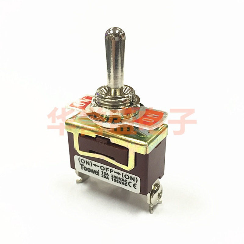 太玮TOOWEI T700 钮子 摇头开关 T701MW 3脚3档 双边自复位螺丝脚