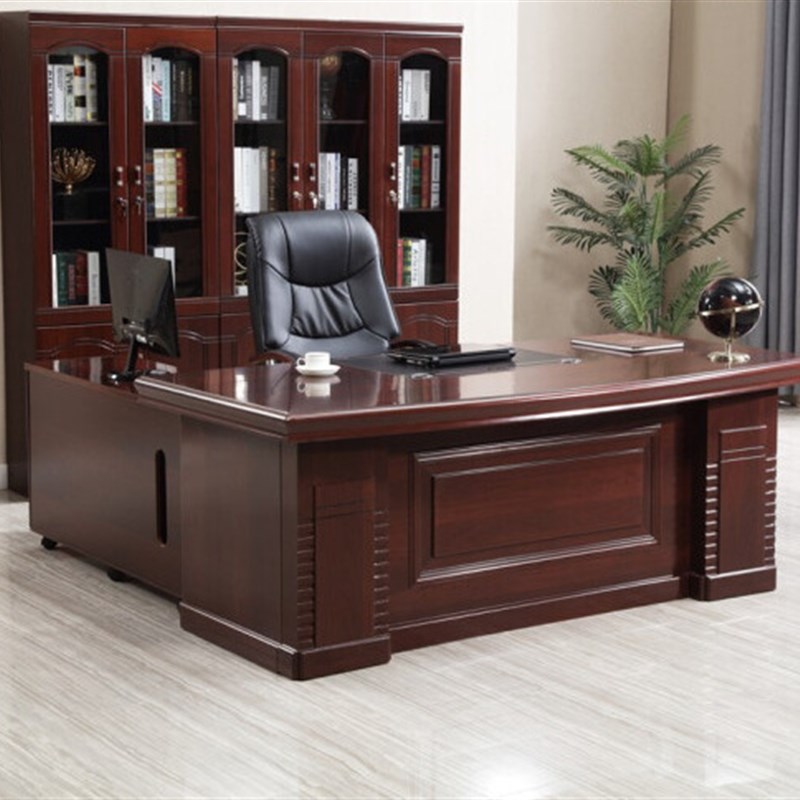 新中式老板桌油漆大班台现代简约2米总裁桌三件套单位领导办公桌