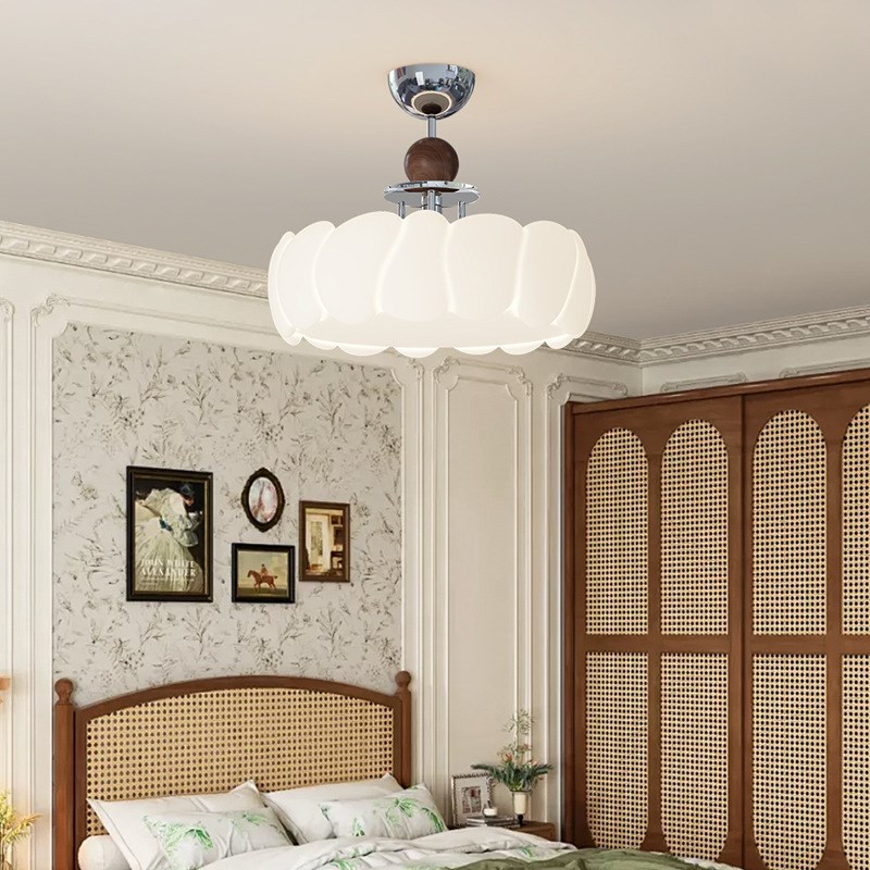 法式奶油中古风卧室灯餐厅吊灯吸顶灯复古创意设计师书房主卧灯具