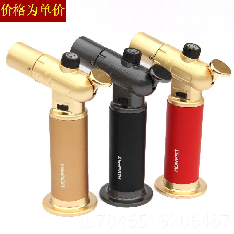 正品金属直冲打火机防风充气烧点烟器双创焊枪喷意枪猪毛点艾条点