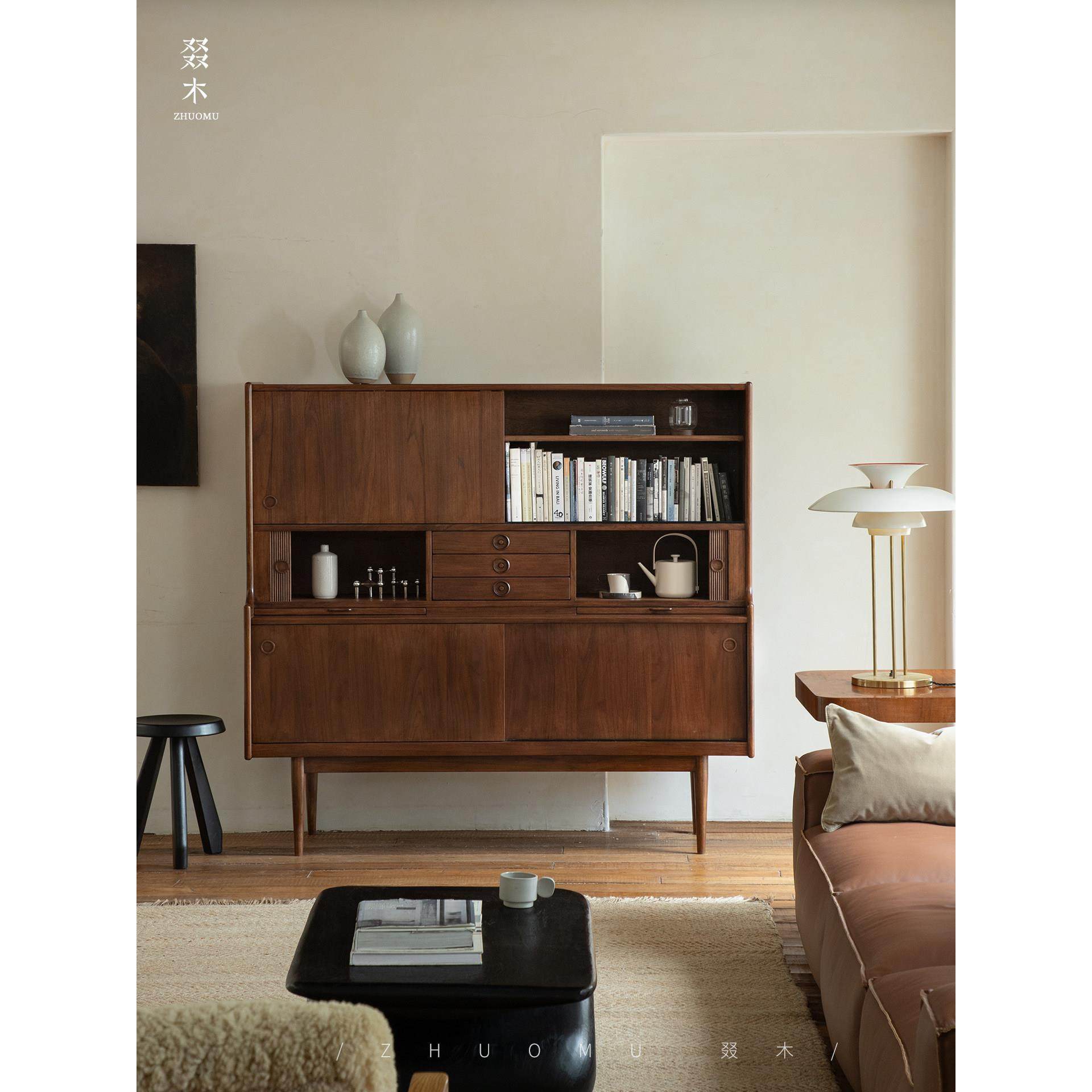 叕木|中古覆古风柚木卷帘vintage餐边柜MCM丹麦设计师储物收纳柜,住宅家具,餐边柜,淘宝优惠券,粉丝福利购,淘宝优惠卷