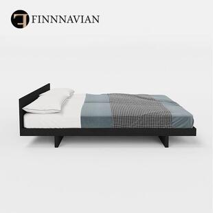 芬纳维亚传承 胡桃橡木无床头床卧室Island小岛 双人儿童全实木床