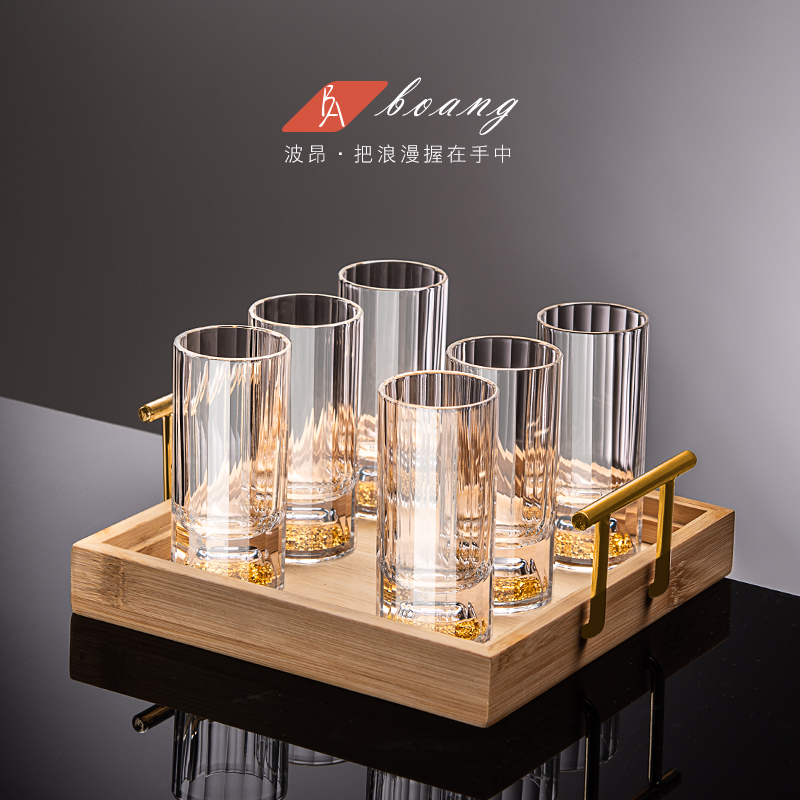 精致二两白酒杯家用套装2两轻奢小酒杯水晶玻璃一两品酒杯子酒具