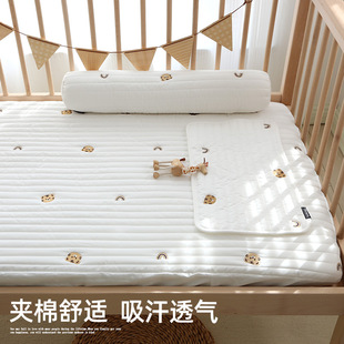 婴儿床床笠隔尿垫防水可洗宝宝床单纯棉a类儿童拼接床垫罩套定制