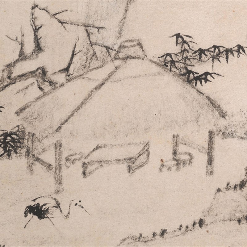 清代戴本孝 山水十二册 仿古书画册也高清微喷打印临摹底稿装饰画