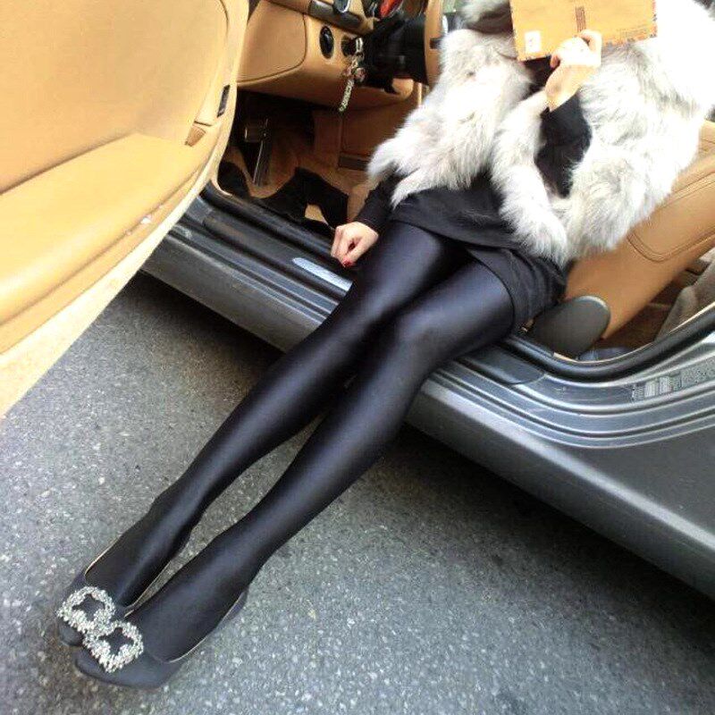 春款韩国光泽裤打底裤连脚塑身瘦腿抗勾丝弹力显瘦外穿高腰女性感