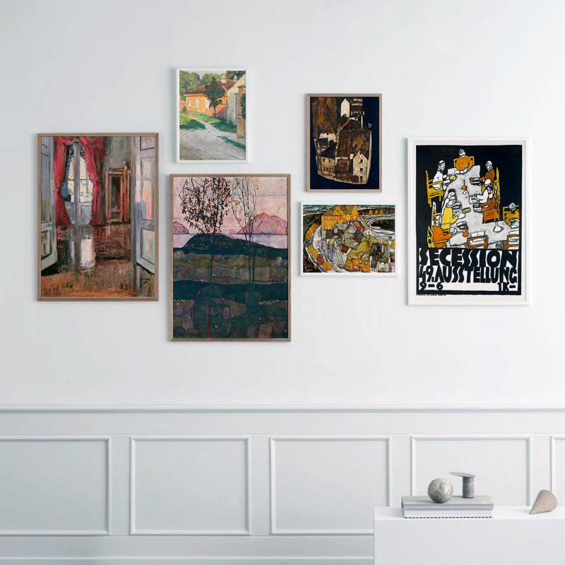 欧式古典唯美席勒建筑风景装饰挂画画芯艺术唯美装饰画客厅背景墙