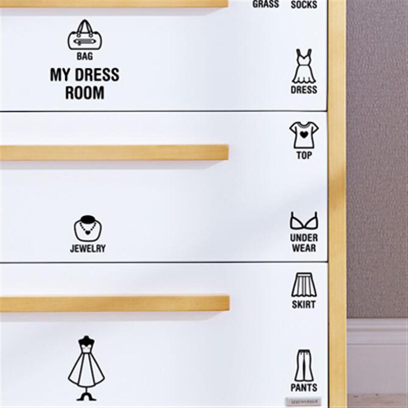 婴儿用品标识贴 宝宝物品置物筐整理箱玩具衣柜抽屉分类贴纸