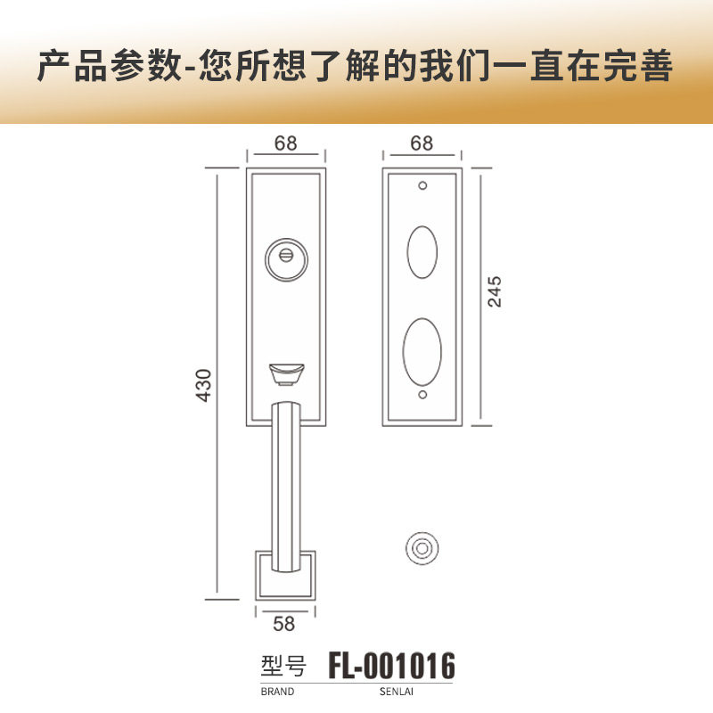 家用自建房黑色大门铁艺工艺金属别墅门双开机械按压锁户外防盗锁