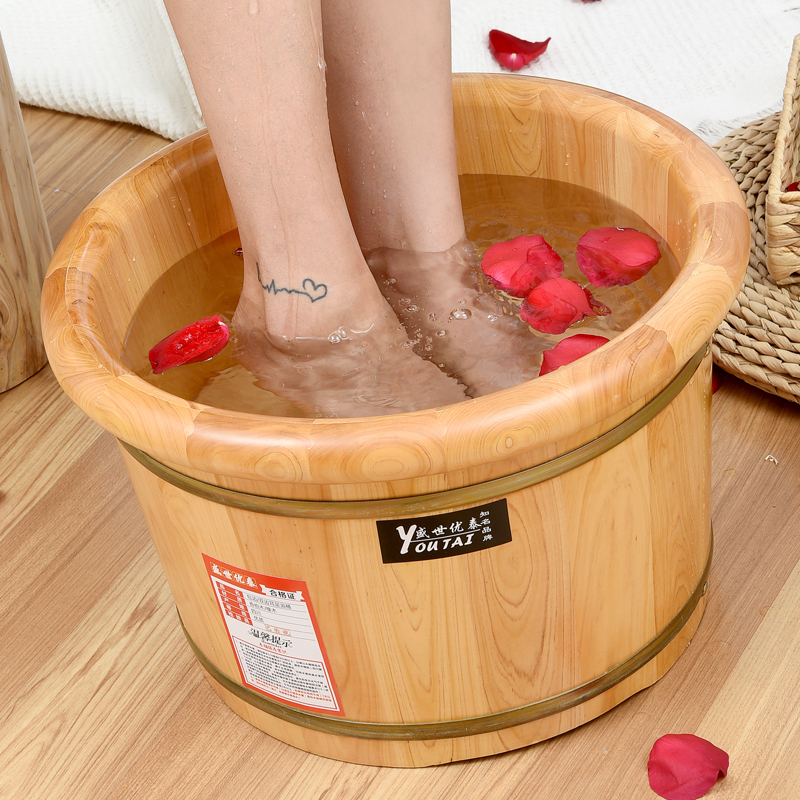 保温泡脚桶木质家用木桶洗脚桶泡脚盆木盆实木足浴桶足疗按摩神器