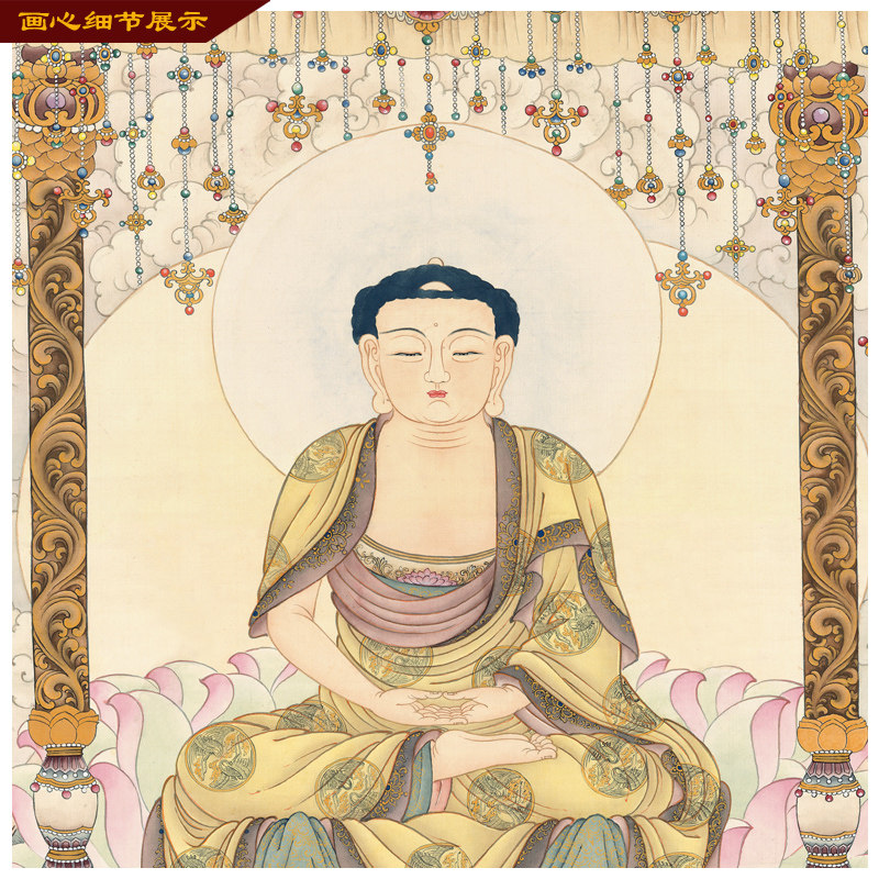 画像八大菩萨 释迦摩尼佛像阿难迦叶佛 卷轴国画丝绸画已装裱包邮,家居饰品,国画,淘宝优惠券,粉丝福利购,淘宝优惠卷