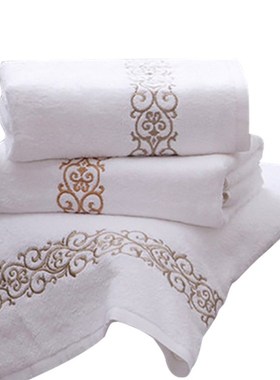 轻奢样板房酒店纯棉毛巾方巾浴巾套装简约卫生间浴室软装饰品摆件