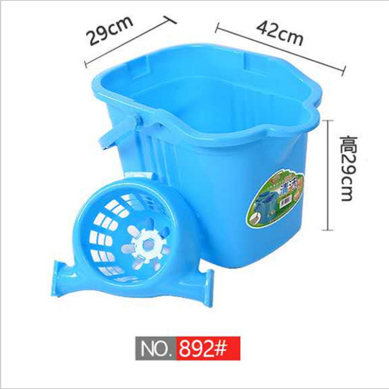 家用手动挤水桶特厚地拖桶拖地拖把桶塑料大号拧水单桶老式墩布桶
