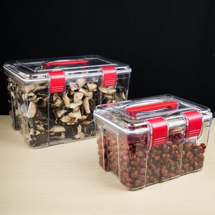 鱼胶密封箱厨房防潮食品陈皮储物箱塑料透明花胶虫草药材收纳箱