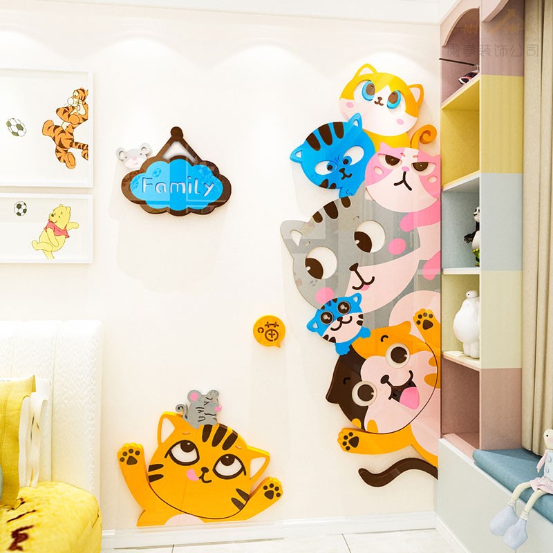 卡通创意门贴纸3d立体儿童房间布置幼儿园教室楼梯墙面装饰墙贴画图片