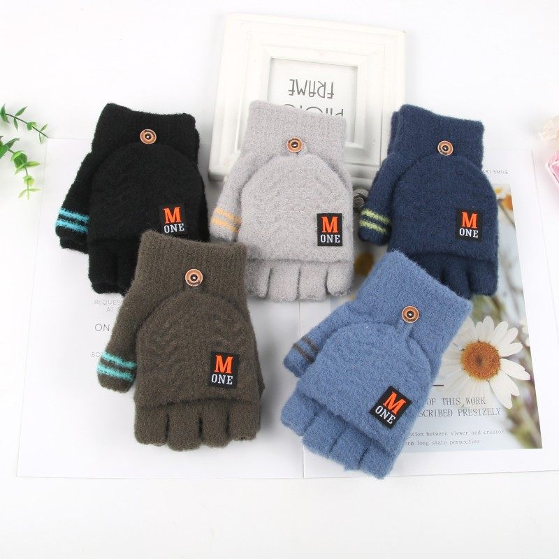 6-15岁男童手套冬天保暖加绒加厚儿童半指翻盖男孩学生写字8大童9,童装/婴儿装/亲子装,手套,淘宝优惠券,粉丝福利购,淘宝优惠卷