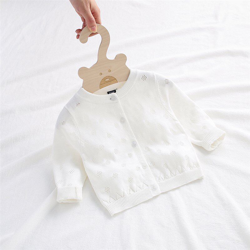 女童针织开衫纯棉百天婴儿小外搭新生婴幼儿外套毛衣空调衫春夏薄