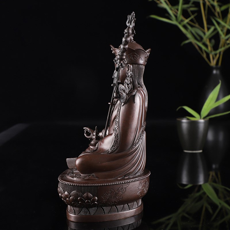 藏传藏式 莲花生大师佛铜做古色莲花生大师供佛佛像3寸5寸7寸摆件