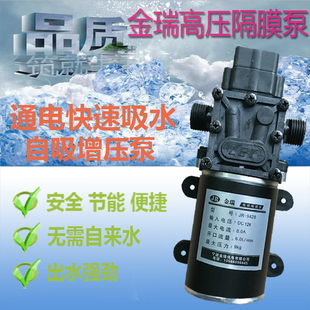 24v12v微型增压水泵抽水自吸增压隔膜泵洗车家用直流高压小型水泵