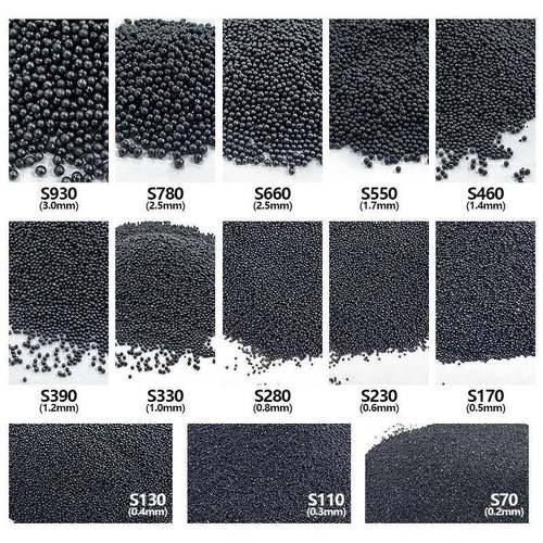 国标硬度高棱角钢砂G14抛光铸钢砂抛丸铸件清理喷砂除锈钢砂