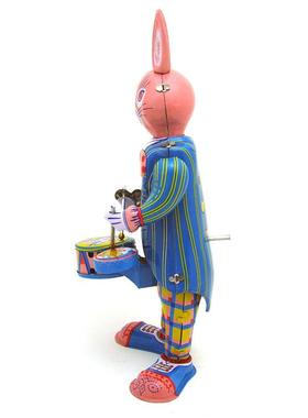 MS298兔子打鼓机器人成人收藏品创意礼品铁皮工艺品