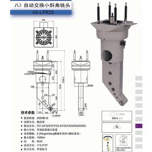 重型数控龙门铣侧铣头F22 2ER25角度头自动交换小斜直角铣头