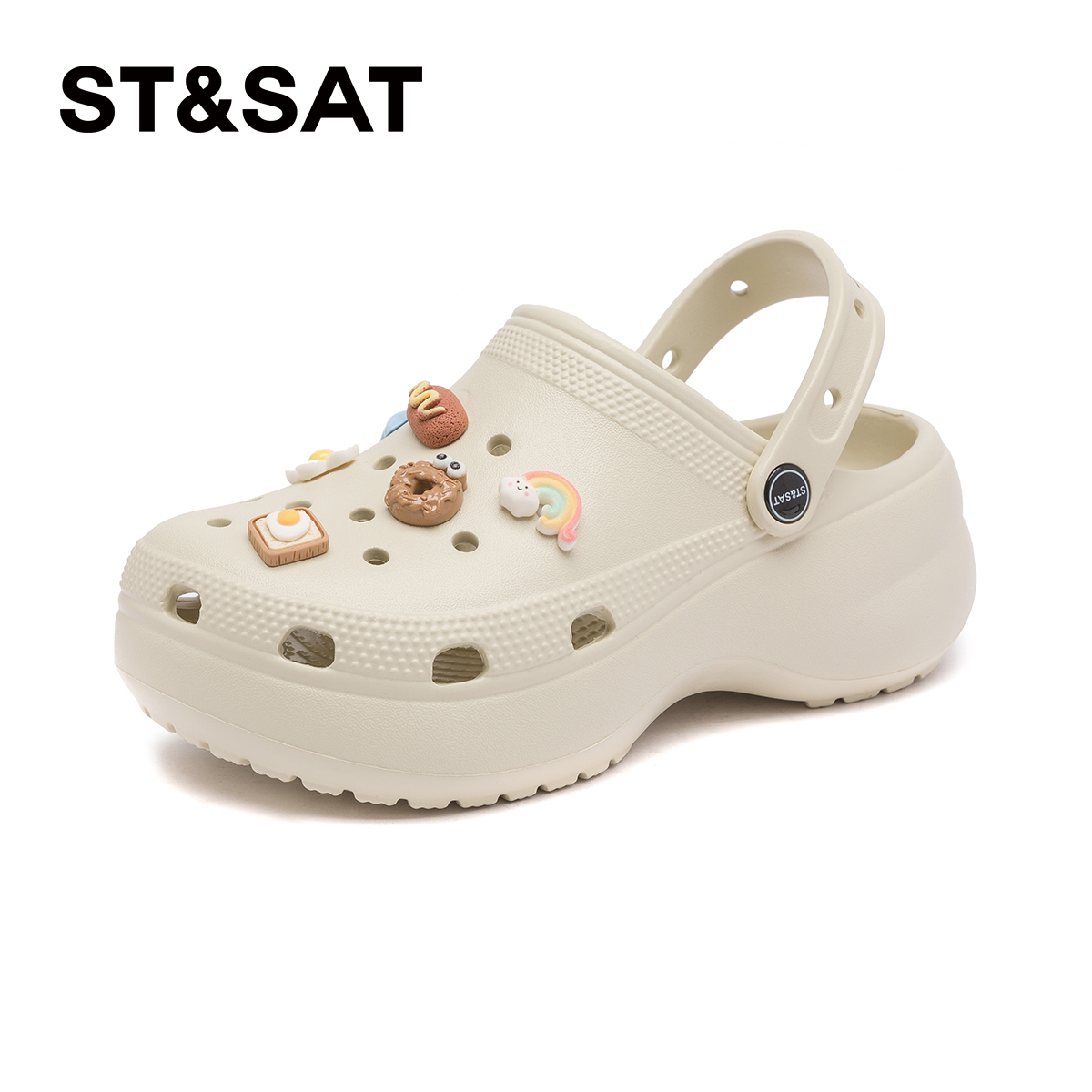 星期六2025新款增高洞洞鞋