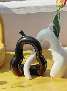 优选轻奢高级感陶瓷玄关酒柜电视柜摆件装饰品办公室花瓶客厅插花