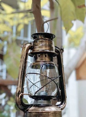 优选老式复古做旧手提煤油灯老油灯用油马灯咖啡餐厅乡村怀旧创意