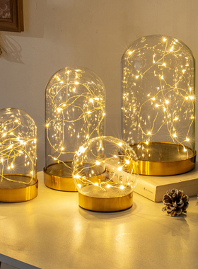 优选金属EVA防脱卡扣玻璃罩展示盒带灯ins防尘罩送闺蜜情人节生日