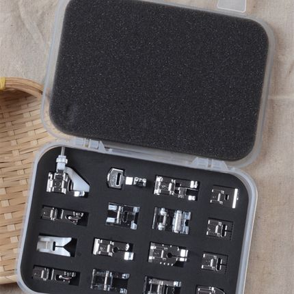 优选家用多功能缝纫机压脚16个压脚A套装常用压布脚兄弟电动盒装