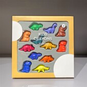 优选爱家居精选 12色立体恐龙造型儿童蜡笔 安全无害幼儿绘画涂鸦