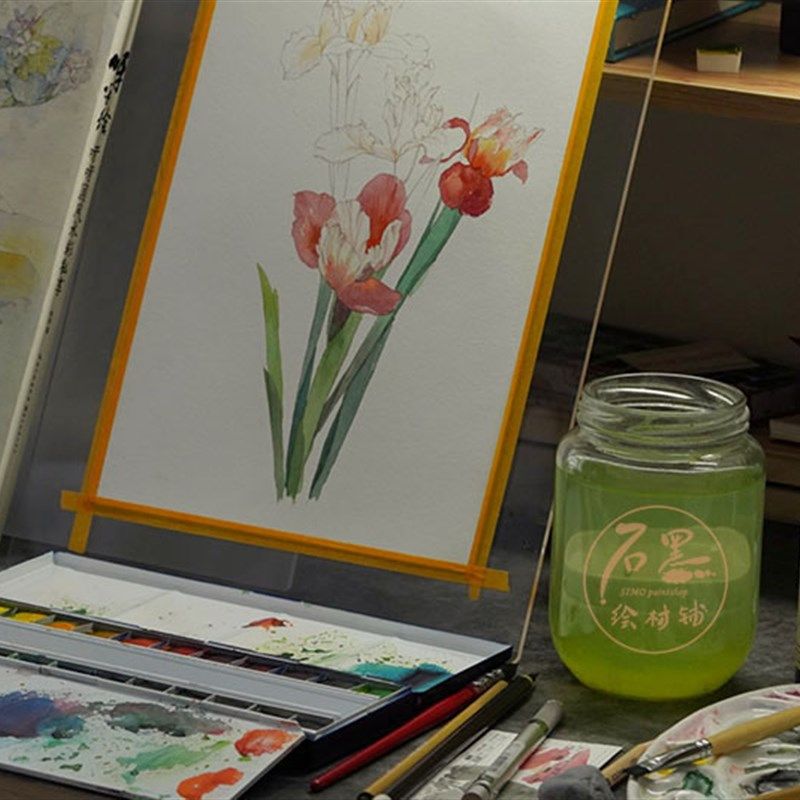 亚克力透明绘画板便携简易调色盘手绘水彩画素描防污垫板水彩画板
