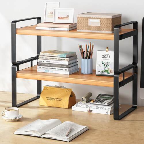 书架桌上小型办公室分层整理收纳架铁艺网红飘窗书简易桌面置物架