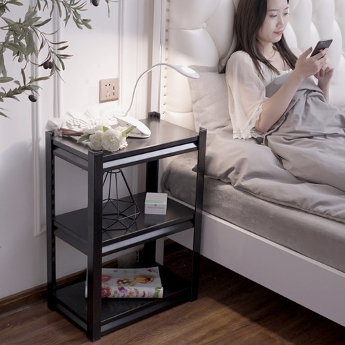 三层金属置物架多层收纳架客厅储物架杂物架子厨房微波炉烤箱架子