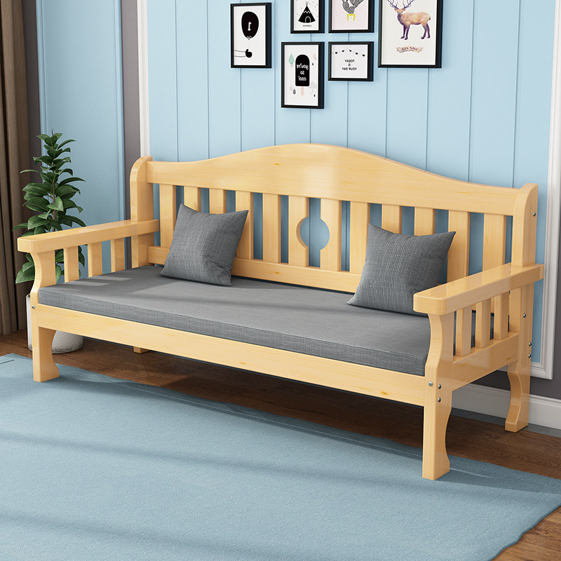 长椅卧室实木组合简约阳台客厅沙发休闲小户型沙发木质中式新办公